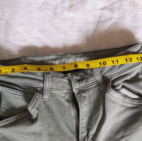 American Eagle high rise khaki green Cropped jeggings - Picture 8 of 9